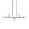 Hello Honey® Robert Stevenson Lighting Lorne Matte Black Metal & Frosted Glass 5-Light Chandelier